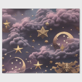 Papel de embrulho - Luar Celestial de Ameixa Fumê
