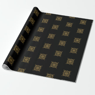 Papel de embrulho luxuoso Dourado preto do