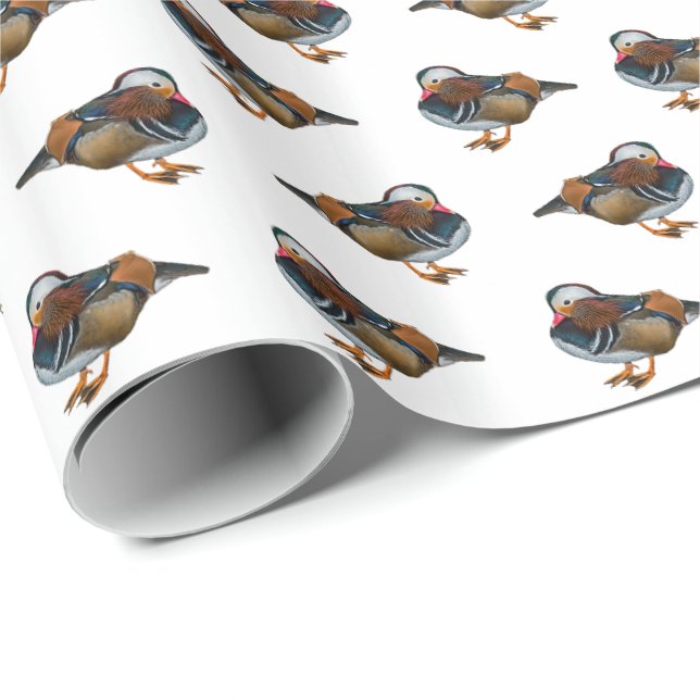 Papel de embrulho Mandarin Frenzy (Branco) (Ponta do rolo)