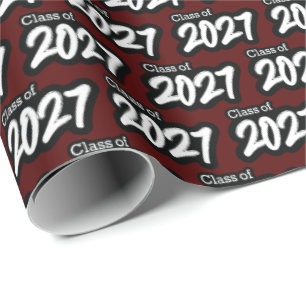 Papel de embrulho Maroon Bold Brush Turma de 2027