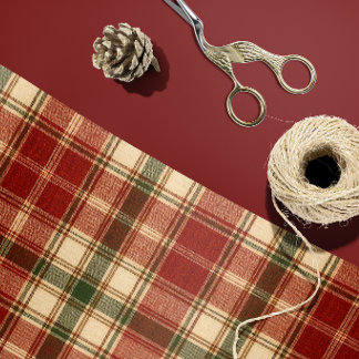 Papel de embrulho masculino Rustic Red Green Tan