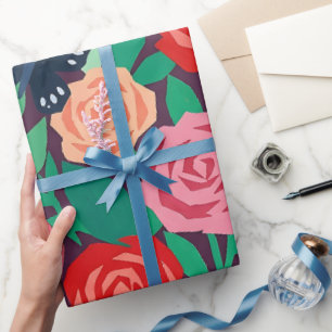 Papel de embrulho Matisse Rosas Borboletas Abstrat