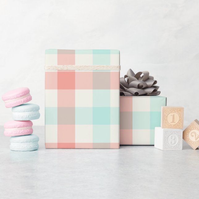 Papel de embrulho Miami Gingham (Chá de bebê)