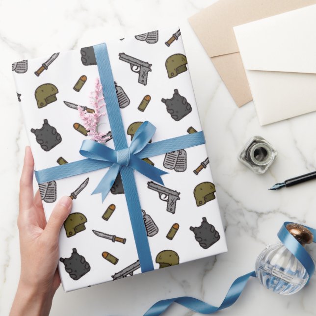Papel de embrulho militar, papel de presente para  (Presentear)