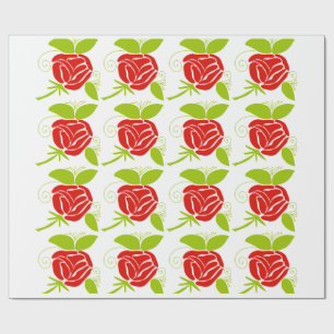 Papel de embrulho moderno com padrão de rosa verme