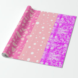 Papel de embrulho moderno estético floral rosa par