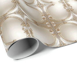 Papel de embrulho Moldura Ornamentada Dourada com 