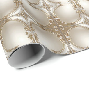 Papel de embrulho Moldura Ornamentada Dourada com