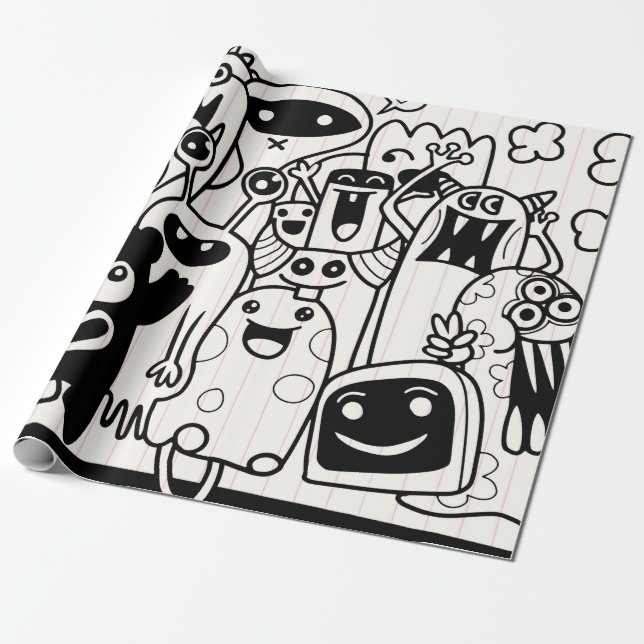 Papel de embrulho MONSTRO FELIZ (Desenrolado)