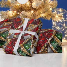 Papel de embrulho Mosaico de Natal com Diamante Ve