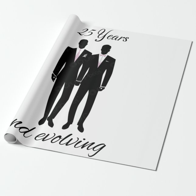 Papel de embrulho Mr e Mr branco e preto (Desenrolado)