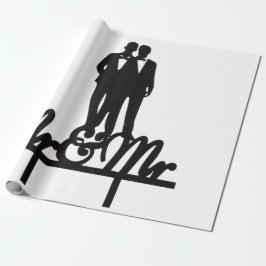 Papel de embrulho Mr e Mr branco e preto