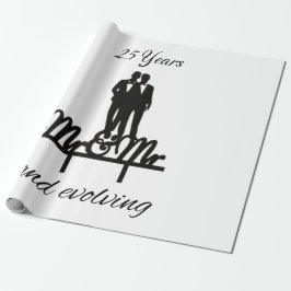 Papel de embrulho Mr e Mr branco e preto