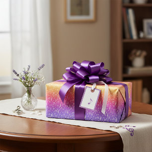 Papel de embrulho musical com arco-íris pastel e b