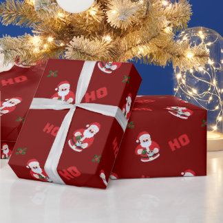Papel de embrulho Natal Adorável HO HO HO