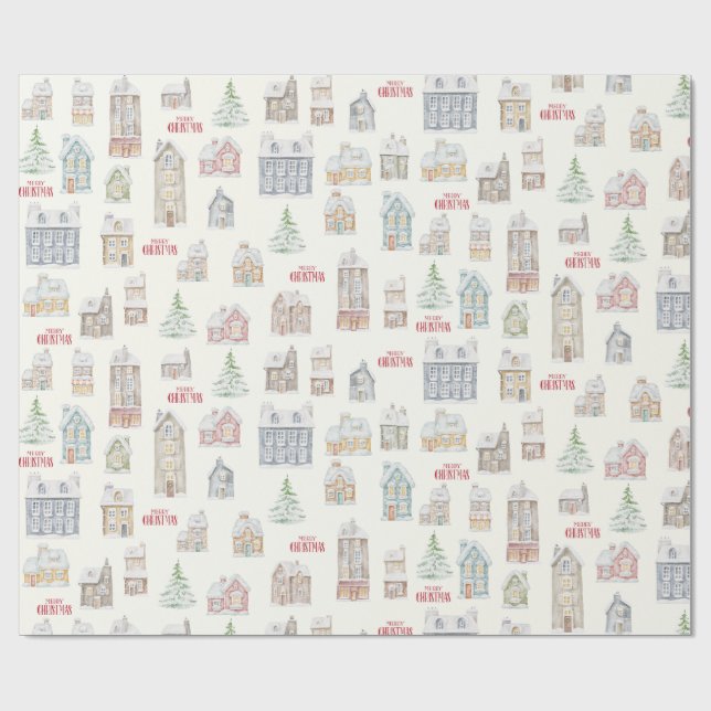Papel de embrulho Natal Casas de Inverno Aconchega (Aberto)