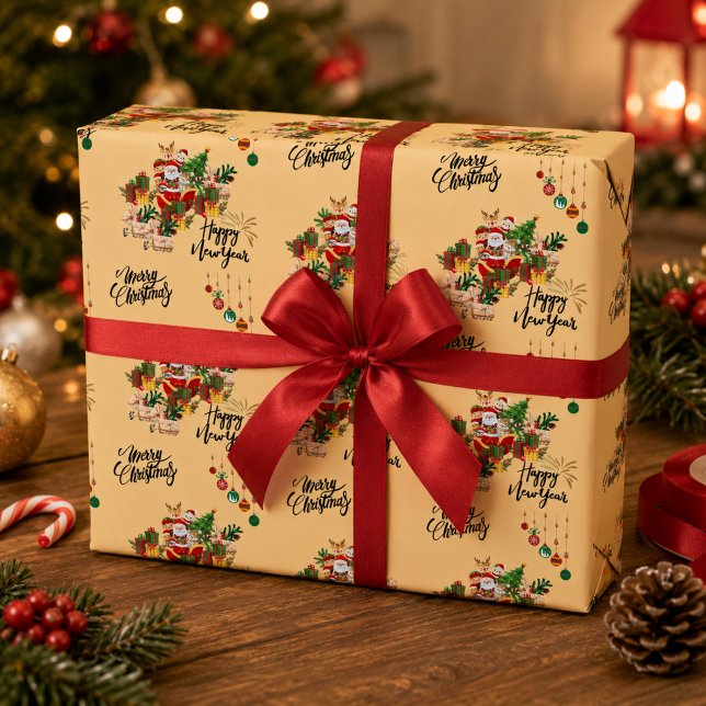 Papel de embrulho Natal e Ano Novo (Criador carregado)