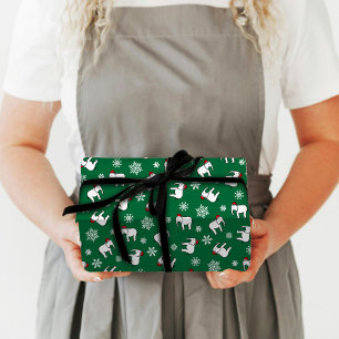 Papel de embrulho Natal Elefante Branco (Verde)
