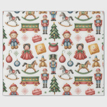 Papel de embrulho Natal Toyland & Trens para Crian