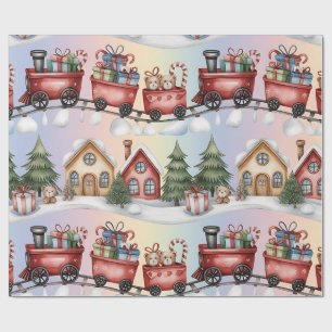 Papel de embrulho Natal Toyland & Trens para Crian