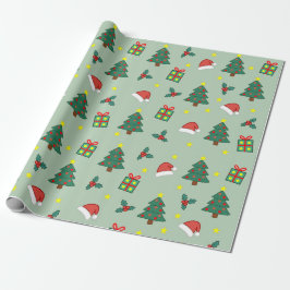 Papel de embrulho natalino festivo