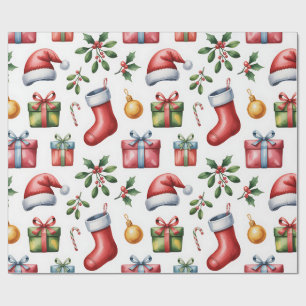 Papel de embrulho natalino festivo