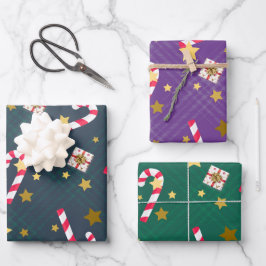 Papel de embrulho natalino retro brilhante em folh