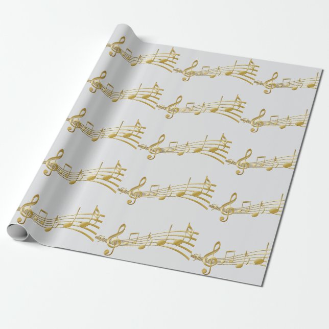 Papel de embrulho Nota musical, clave de sol.  (Desenrolado)