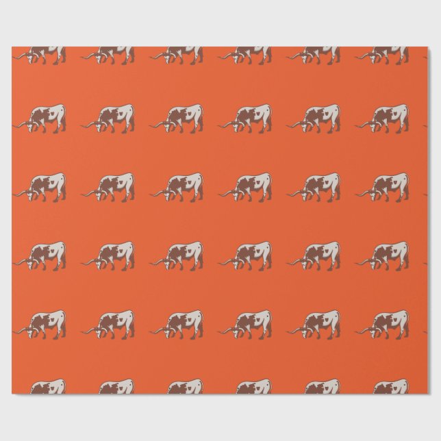Papel de embrulho ocidental do boi de Longhorn (Aberto)