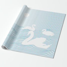 Papel de embrulho OP Art Blue Swan Drift