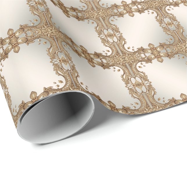 Papel de embrulho ornamentado dourado (Ponta do rolo)