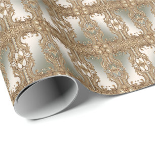 Papel de embrulho ornamentado dourado
