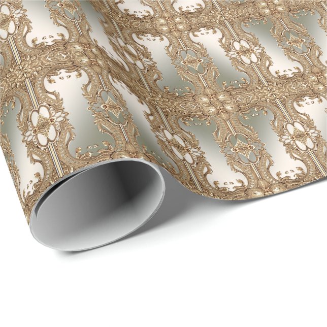 Papel de embrulho ornamentado dourado (Ponta do rolo)