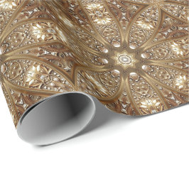 Papel de embrulho ornamentado dourado