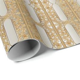 Papel de embrulho ornamentado dourado moderno