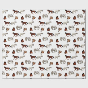 Papel de embrulho padrão Cavalos