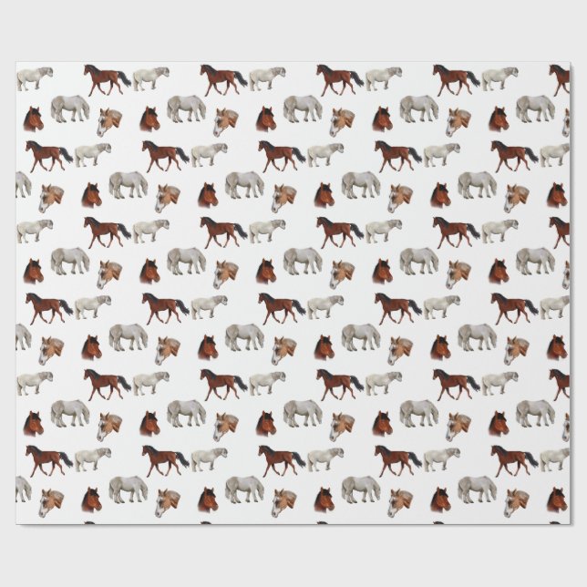 Papel de embrulho padrão Cavalos (Aberto)