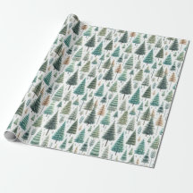 papel de embrulho padrão de árvore de abeto