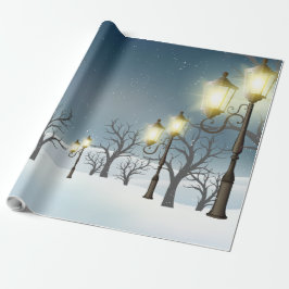 Papel de embrulho padrão de floresta de inverno