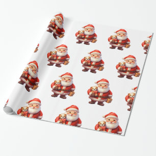 Papel de embrulho padrão do Papai Noel Digital