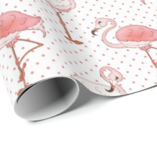 Papel de embrulho padrão Flamingo Rosa Praia