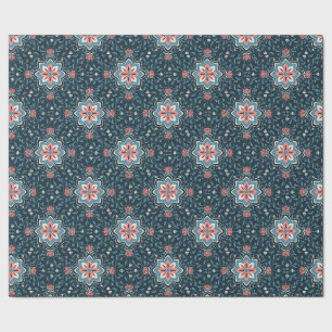 Papel de embrulho padrão Floral Folk