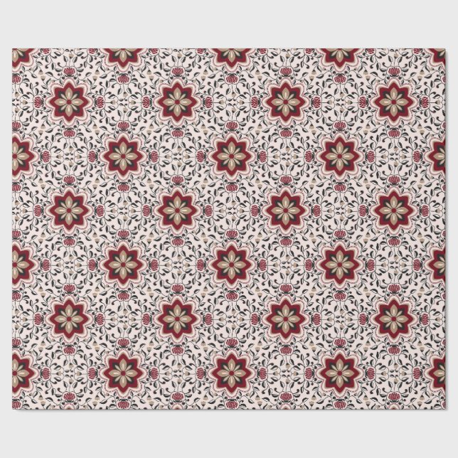 Papel de embrulho padrão Floral Folk (Barra)