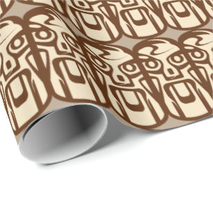 Papel de embrulho padrão rosto Tiki de praia