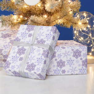 Papel de embrulho padrão roxo flocos de neve de in