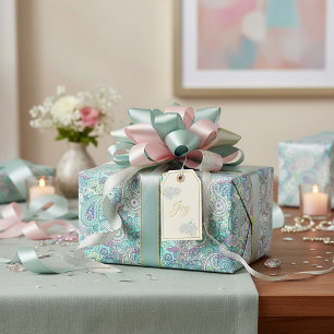 Papel de embrulho paisley azul vintage