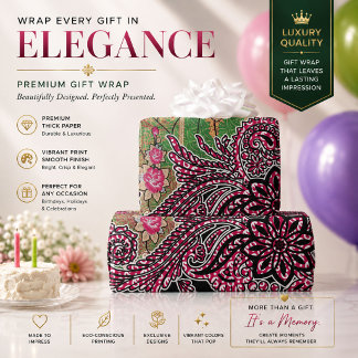 Papel de Embrulho Paisley | Papel de Presente Flor