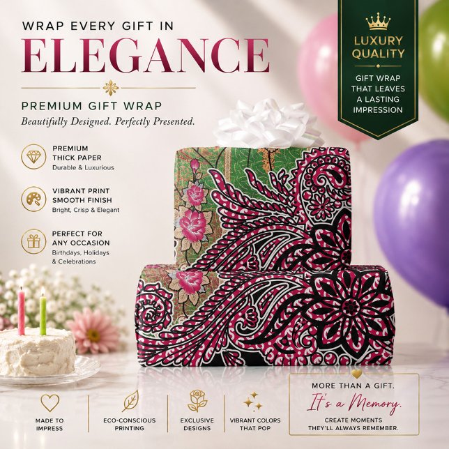 Papel de Embrulho Paisley | Papel de Presente Flor (Criador carregado)