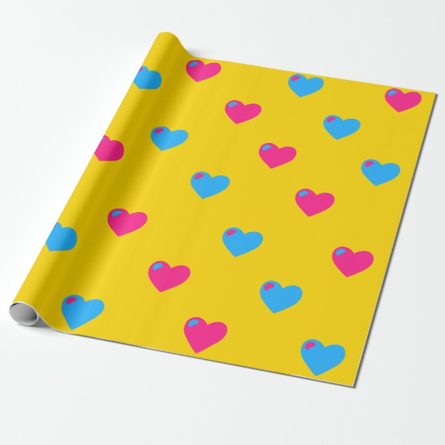 Papel de embrulho Pan Pride Corações Grandes (Desenrolado)