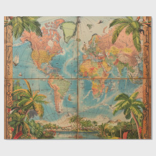 Papel de embrulho - Papel de embrulho Atlas Vintag